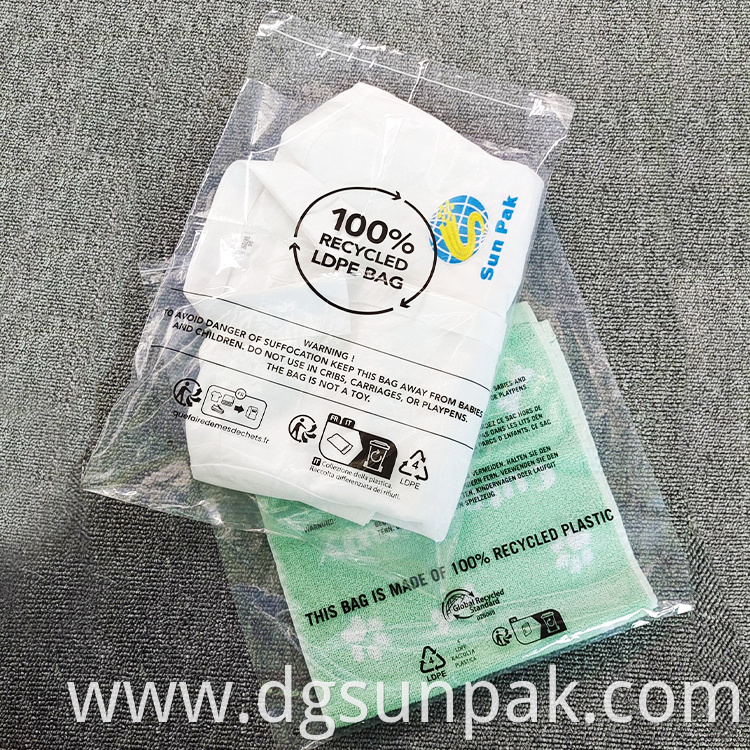 Hot Sale 30 50 70 80 100 Recycled Material Customize Logo Printing Clear Plastic Self Adhesive Sealing Bags Grs6